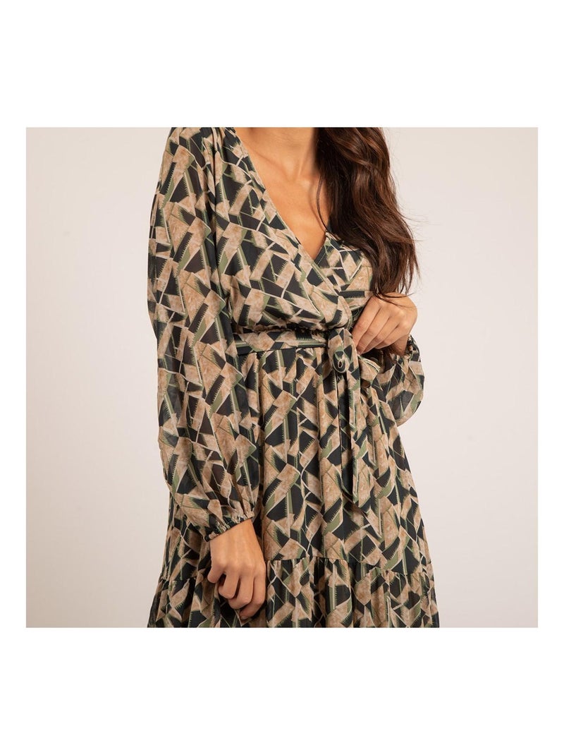 Vestito lungo con stampa IVINA Verde - Kiabi