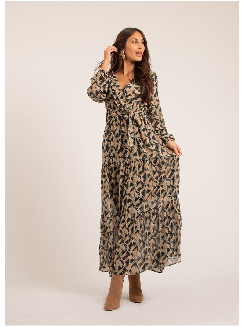 Vestito lungo con stampa IVINA Verde - Kiabi