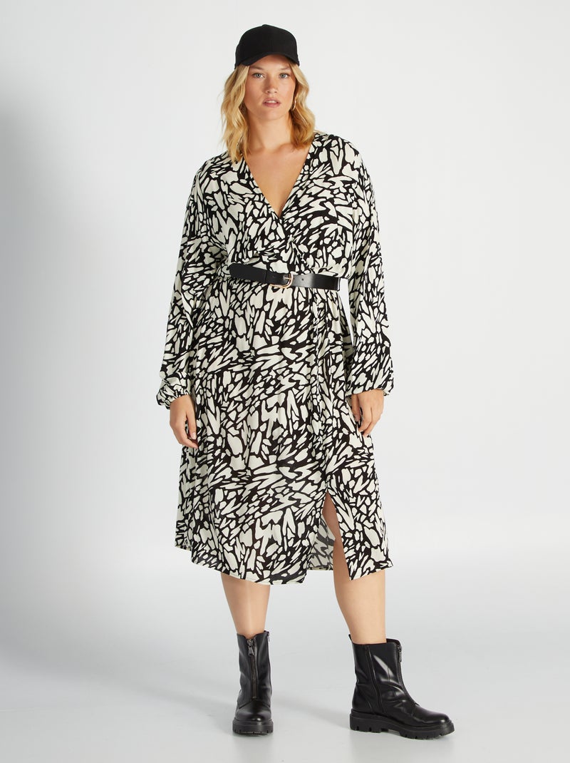 Vestito lungo con stampa NERO - Kiabi