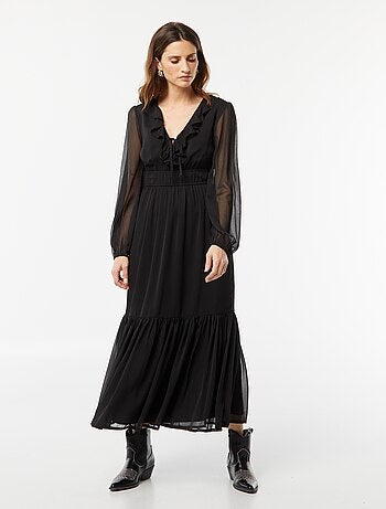 Vestito lungo con volant