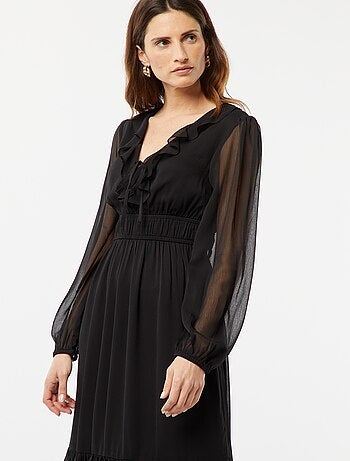 Vestito lungo con volant