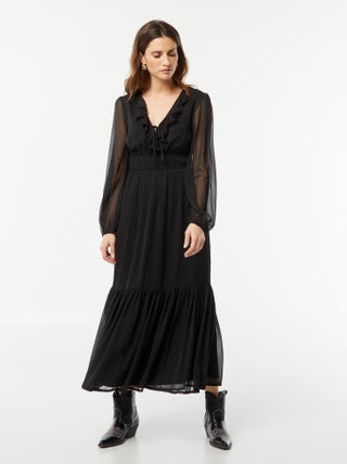 Vestito lungo con volant
