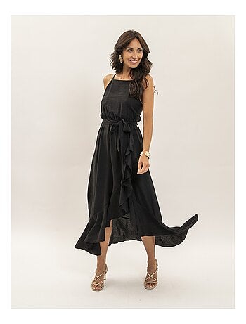 Vestito lungo fluido con volant INIVA