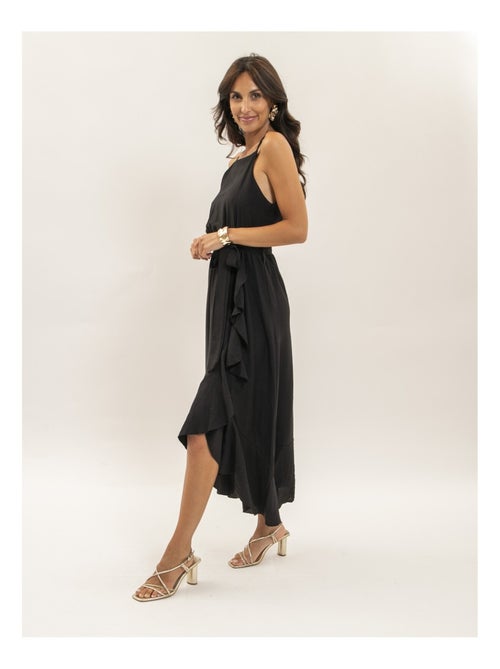Vestito lungo fluido con volant INIVA - Kiabi