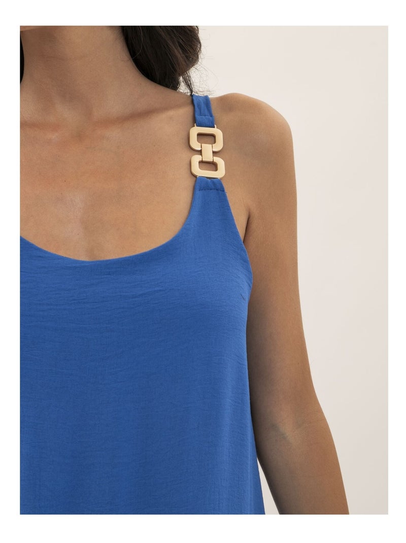 Vestito lungo fluido IDOZANE Blu reale - Kiabi