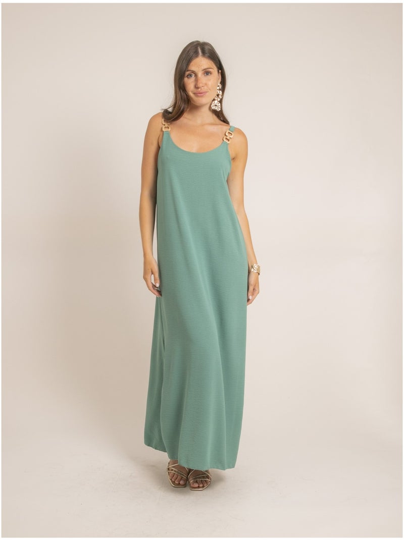 Vestito lungo fluido IDOZANE Verde pistacchio - Kiabi