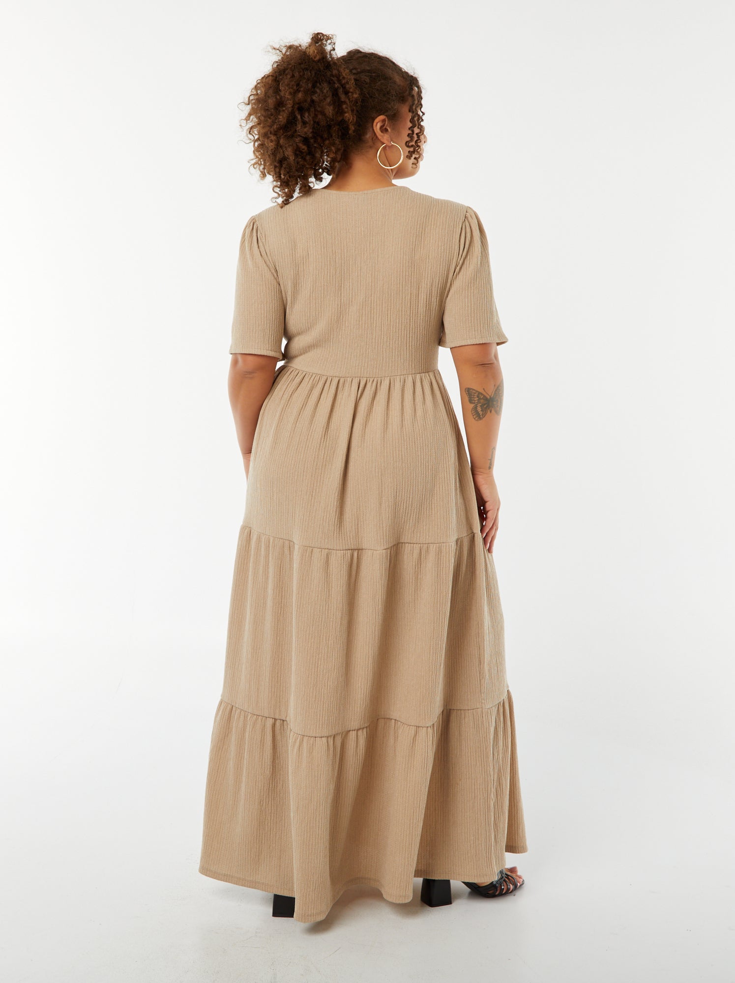 LEEBE Maglietta Manica Corta Taglie Forti Donna - Scollo Incrociato E Spalle Scoperte (1XL-5XL), Nero