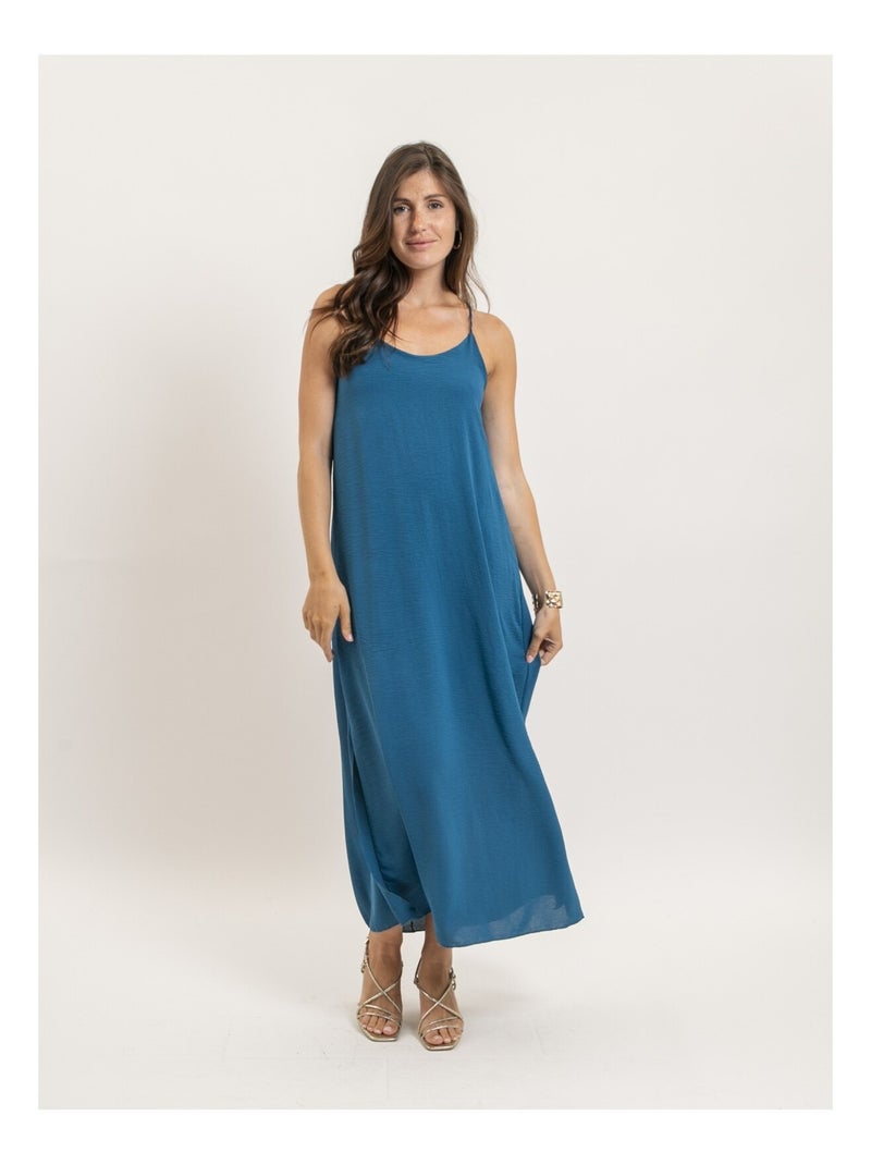 Vestito lungo IGGY Blu pavone - Kiabi