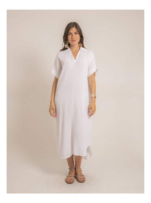 Vestito lungo in garza di cotone IPELOR - Kiabi
