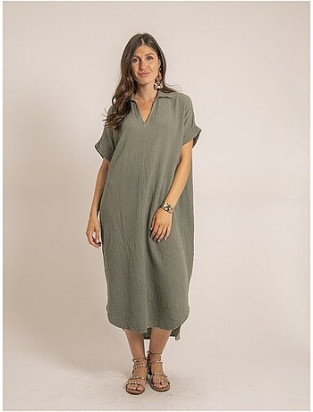Vestito lungo in garza di cotone IPELOR