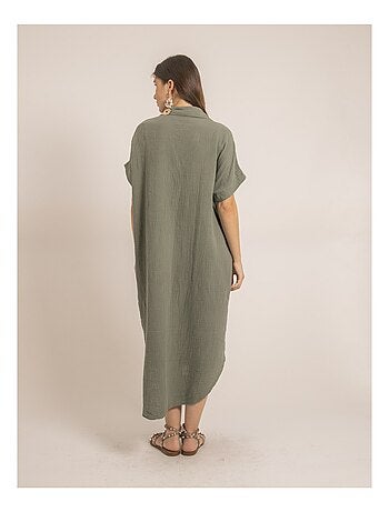 Vestito lungo in garza di cotone IPELOR