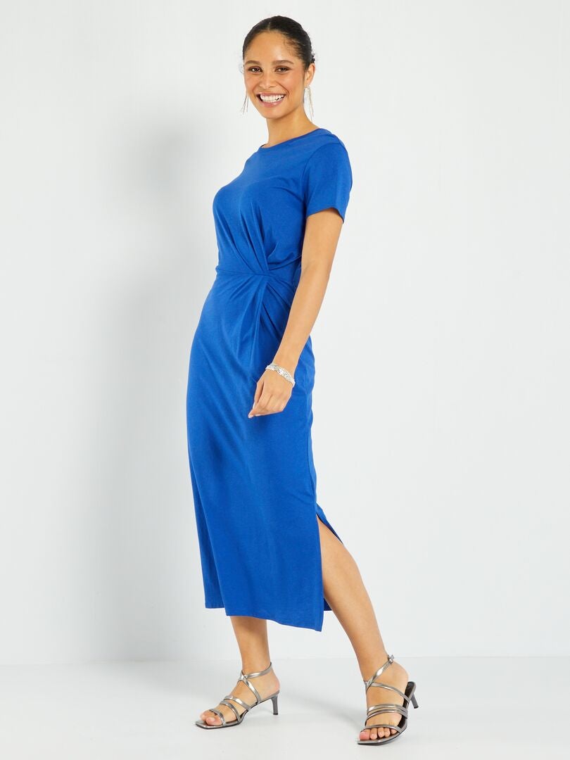 Vestito lungo in jersey blu - Kiabi