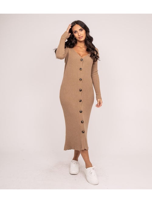Vestito lungo in maglia a coste IVERNY - Kiabi