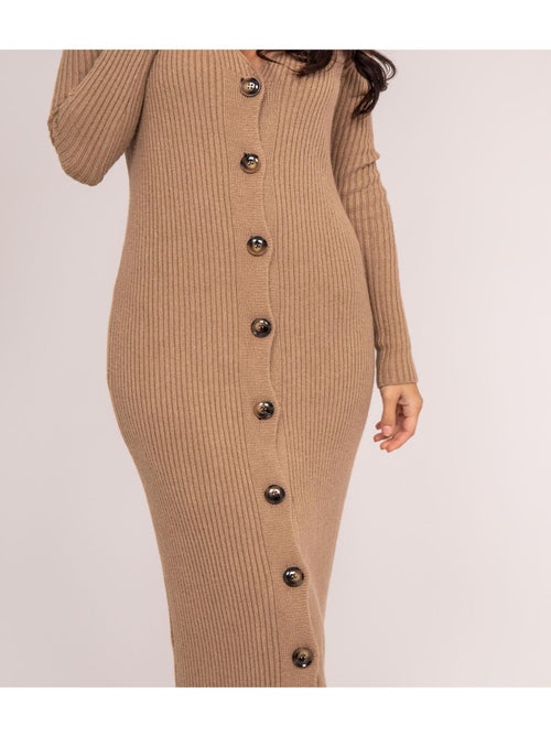 Vestito lungo in maglia a coste IVERNY - Kiabi