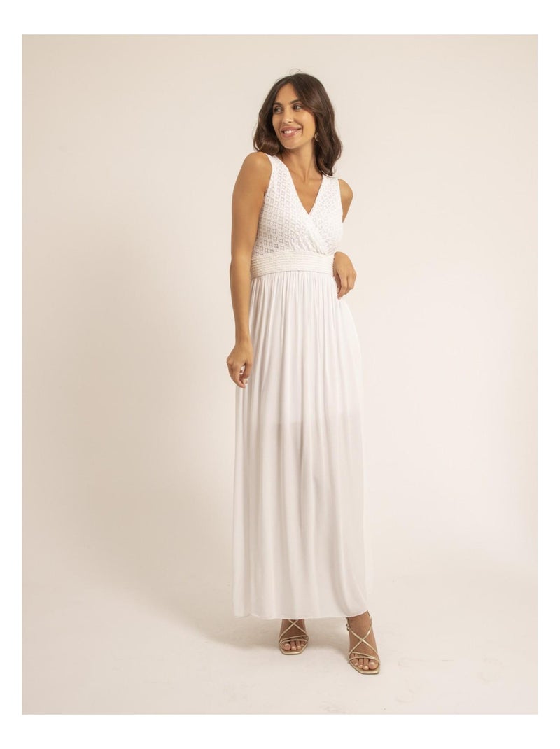 Vestito lungo in pizzo IPALENE Bianco - Kiabi