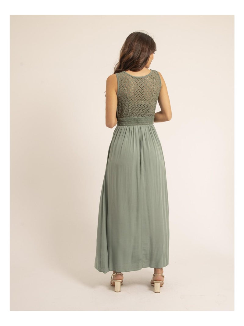 Vestito lungo in pizzo IPALENE Cachi - Kiabi