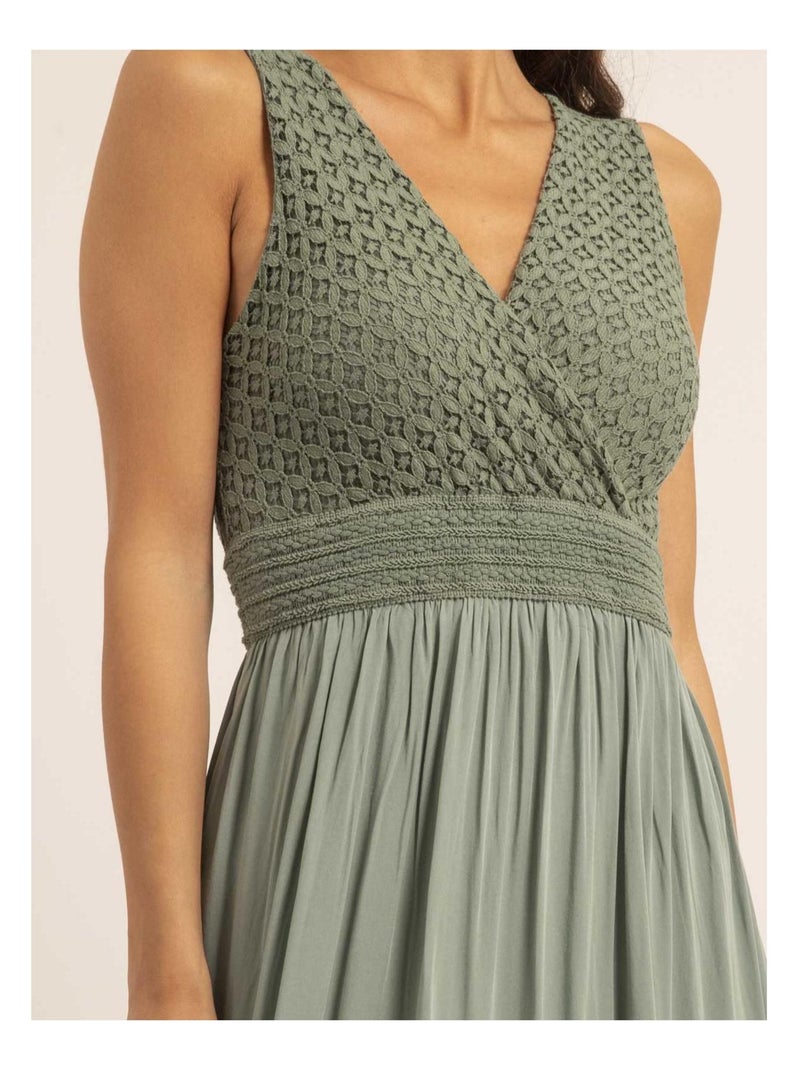 Vestito lungo in pizzo IPALENE Cachi - Kiabi