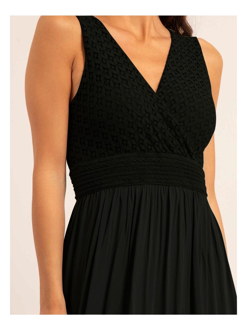 Vestito lungo in pizzo IPALENE Nero - Kiabi