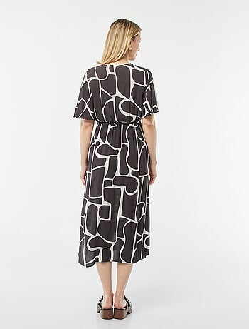 Vestito lungo in tessuto crêpe