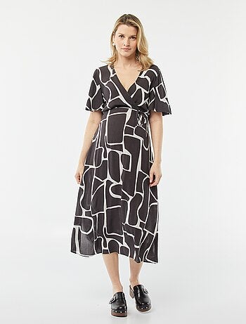 Vestito lungo in tessuto crêpe