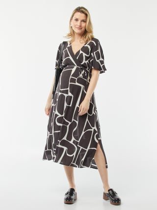 Vestito lungo in tessuto crêpe