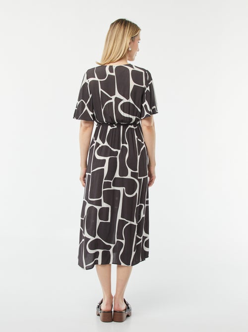 Vestito lungo in tessuto crêpe - Kiabi