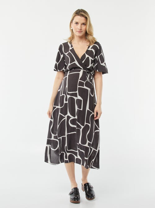 Vestito lungo in tessuto crêpe - Kiabi