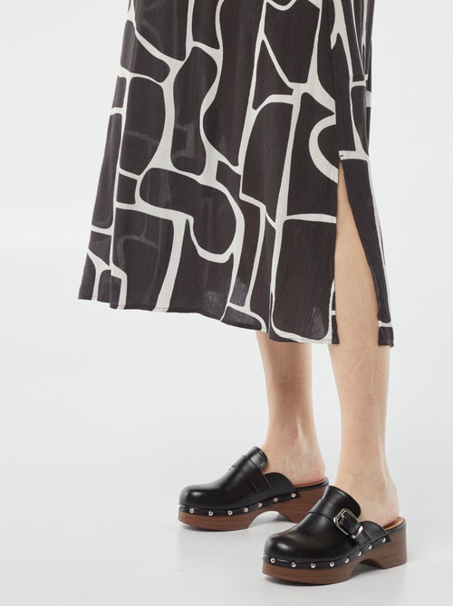 Vestito lungo in tessuto crêpe - Kiabi