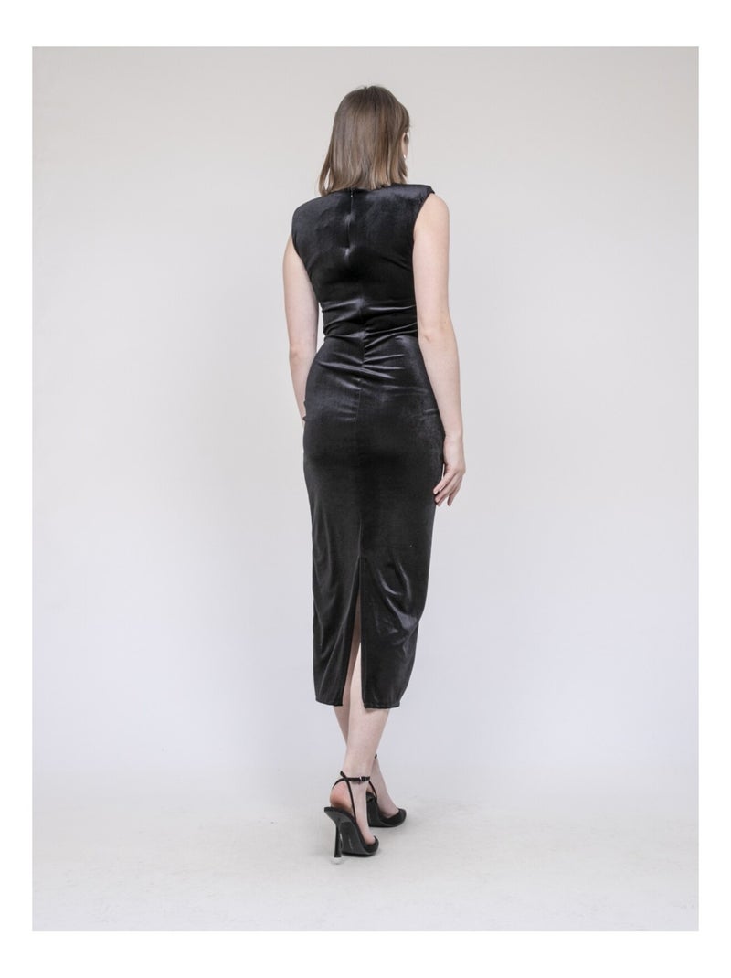 Vestito lungo in velluto ICASSIE Nero - Kiabi
