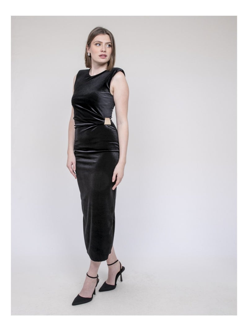 Vestito lungo in velluto ICASSIE Nero - Kiabi