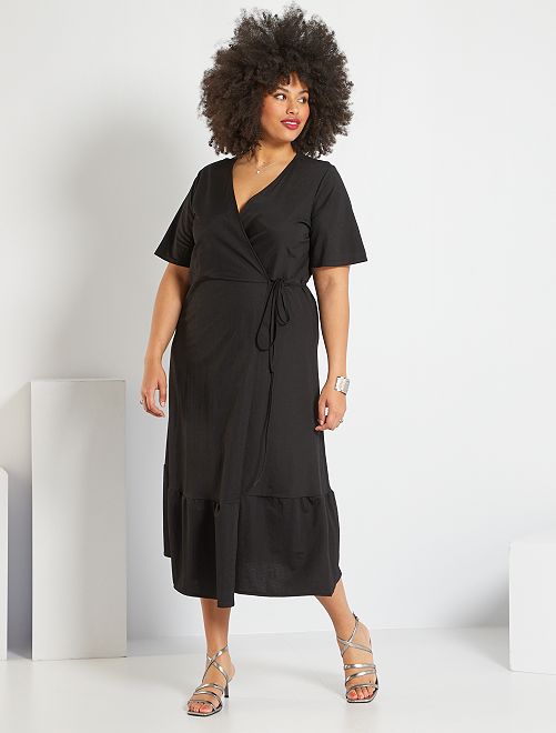 Vestito lungo incrociato - nero - Kiabi - 28.00€