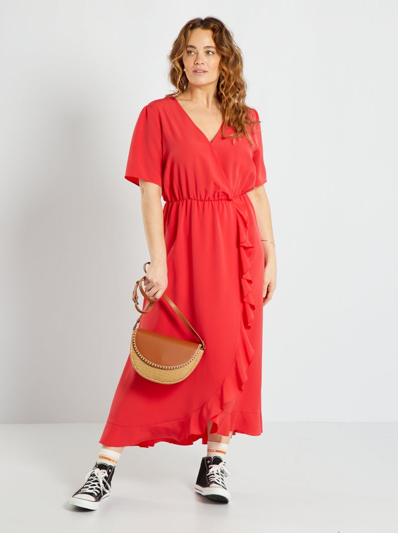 Vestito lungo morbido rosso - Kiabi