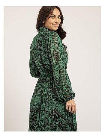 Vestito lungo plissettato con stampa INASSIA