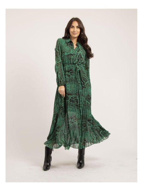 Vestito lungo plissettato con stampa INASSIA - Kiabi