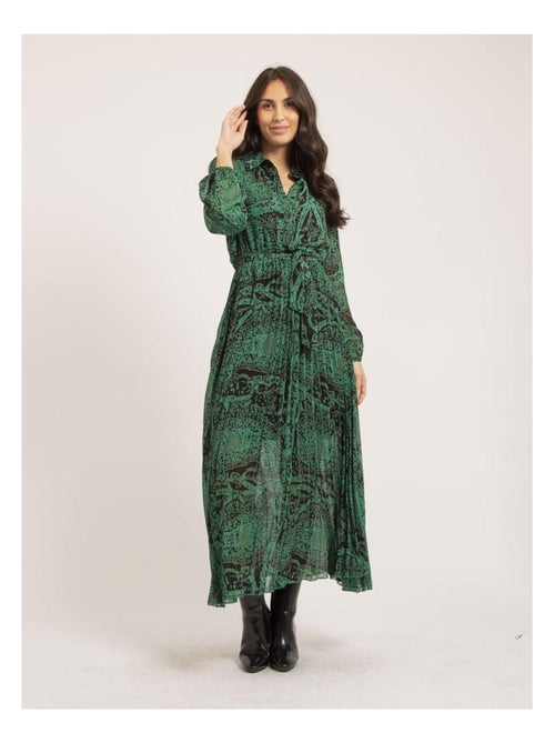 Vestito lungo plissettato con stampa INASSIA - Kiabi
