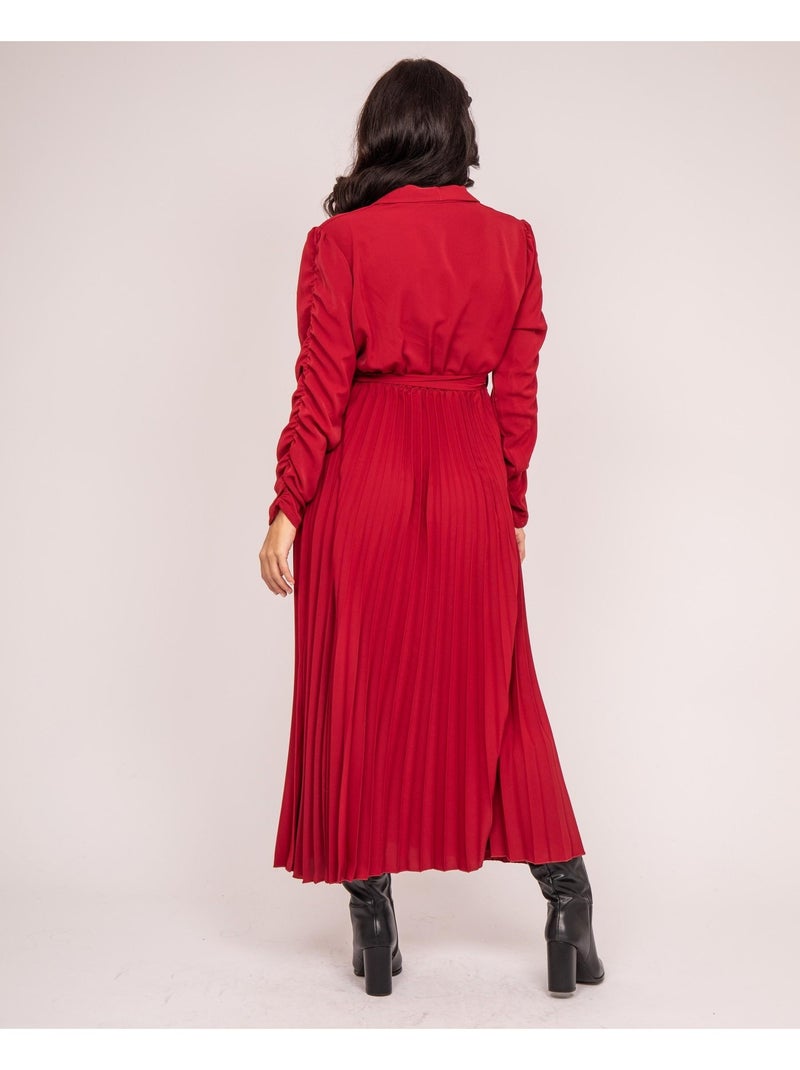Vestito lungo plissettato ILEM Bordeaux - Kiabi