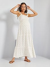 Abito bianco lungo donna in promozione | Kiabi