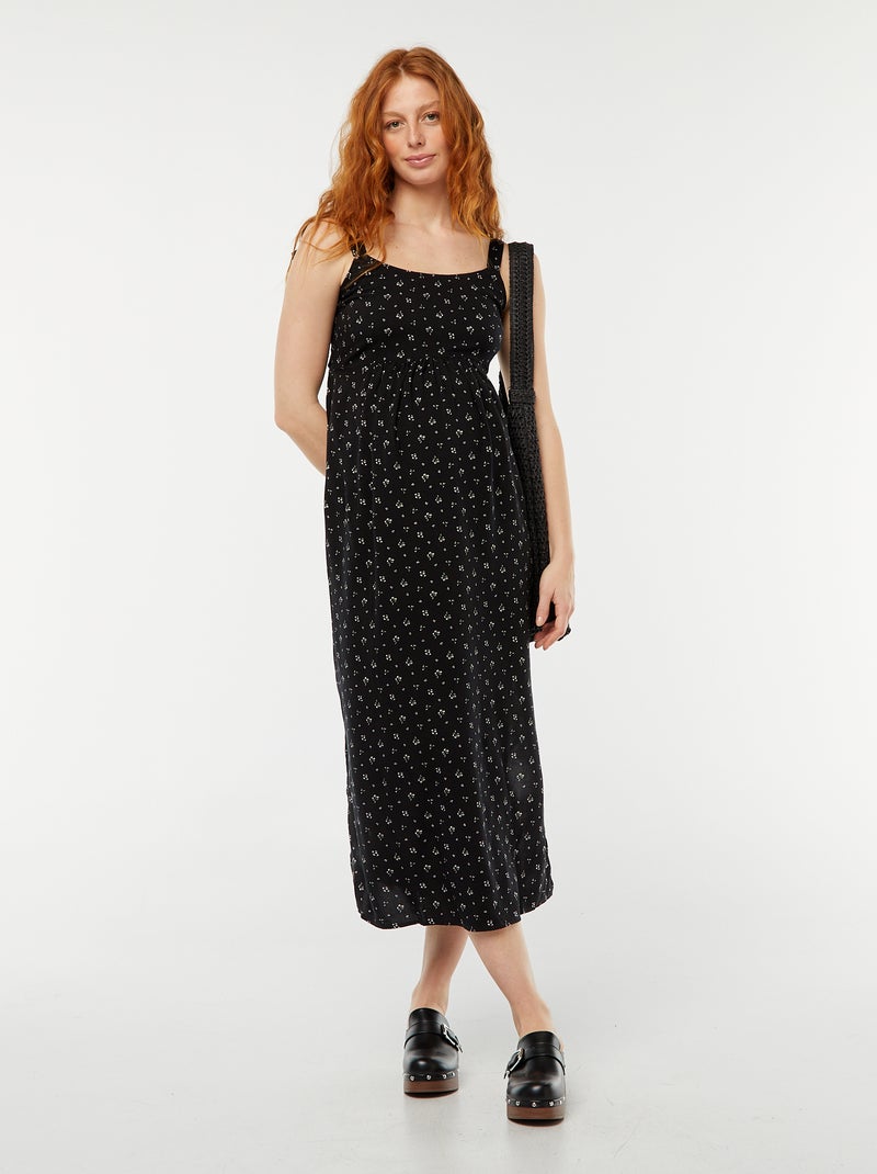 Vestito lungo premaman senza maniche Nero - Kiabi