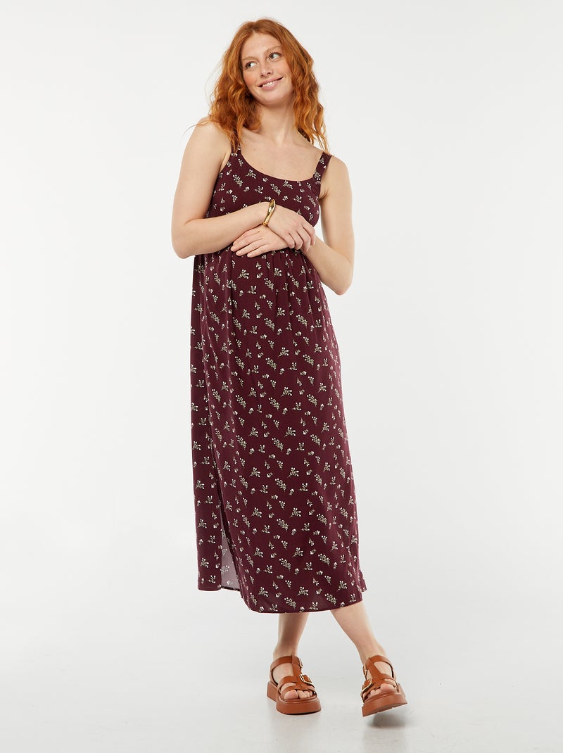 Vestito lungo premaman senza maniche Rosso - Kiabi