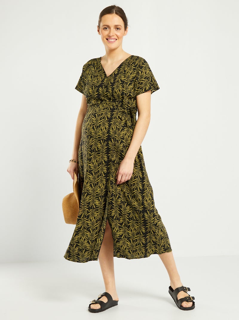 Vestito lungo premaman stampato NERO - Kiabi