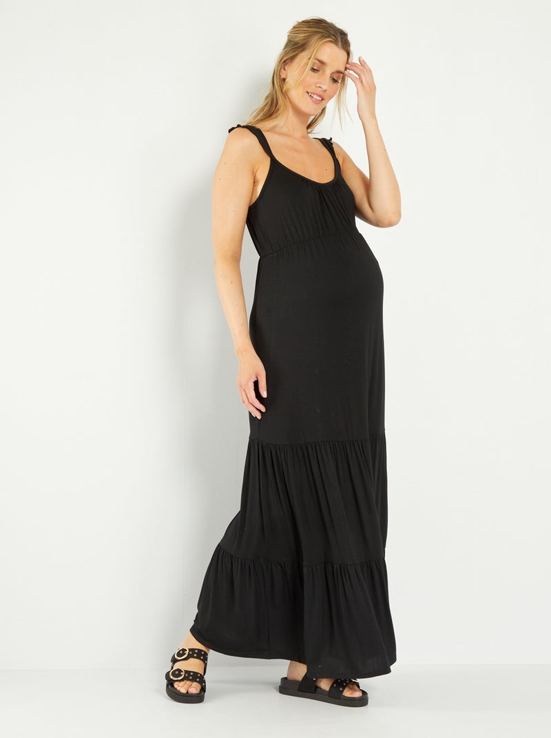 Vestito lungo premaman stampato Nero - Kiabi