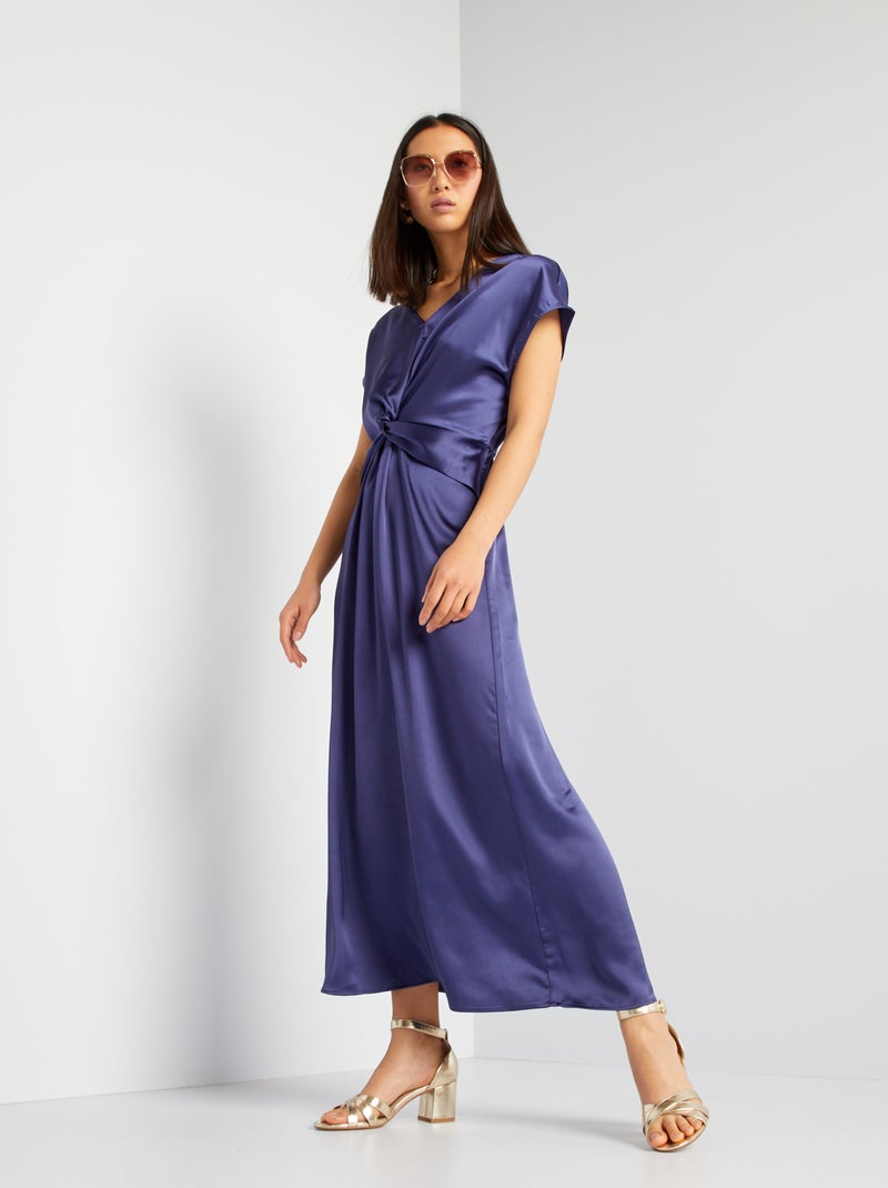Vestito lungo satinato BLU - Kiabi