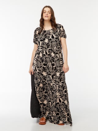 Vestito lungo scollo bardot