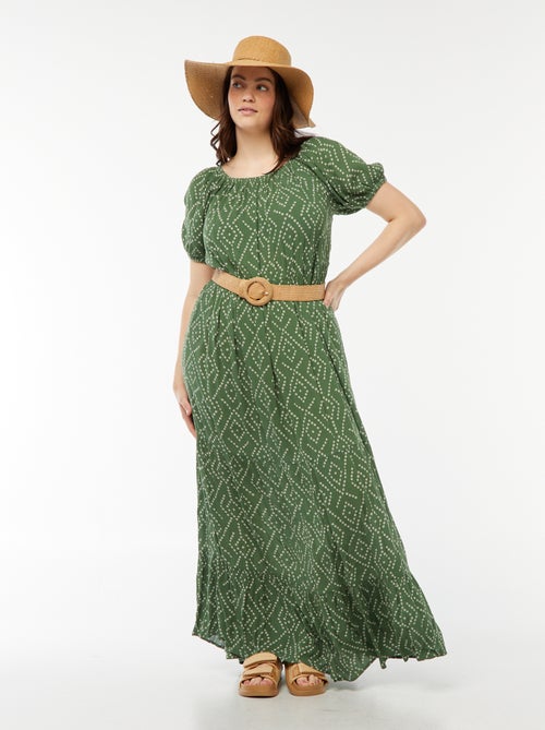 Vestito lungo scollo bardot - Kiabi