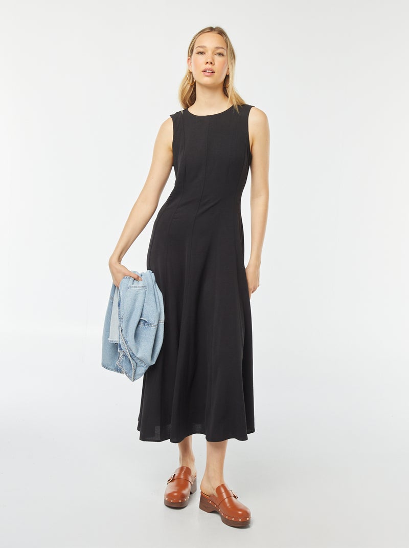 Vestito lungo senza maniche modello skater nero - Kiabi