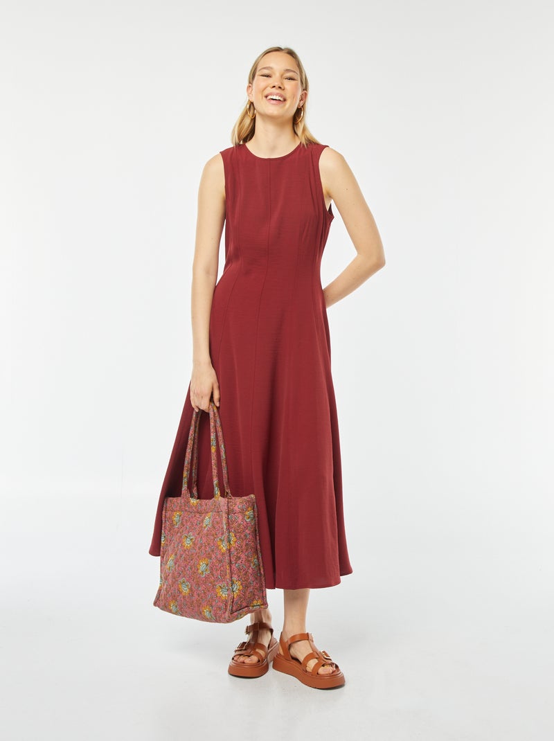 Vestito lungo senza maniche modello skater ROSSO - Kiabi