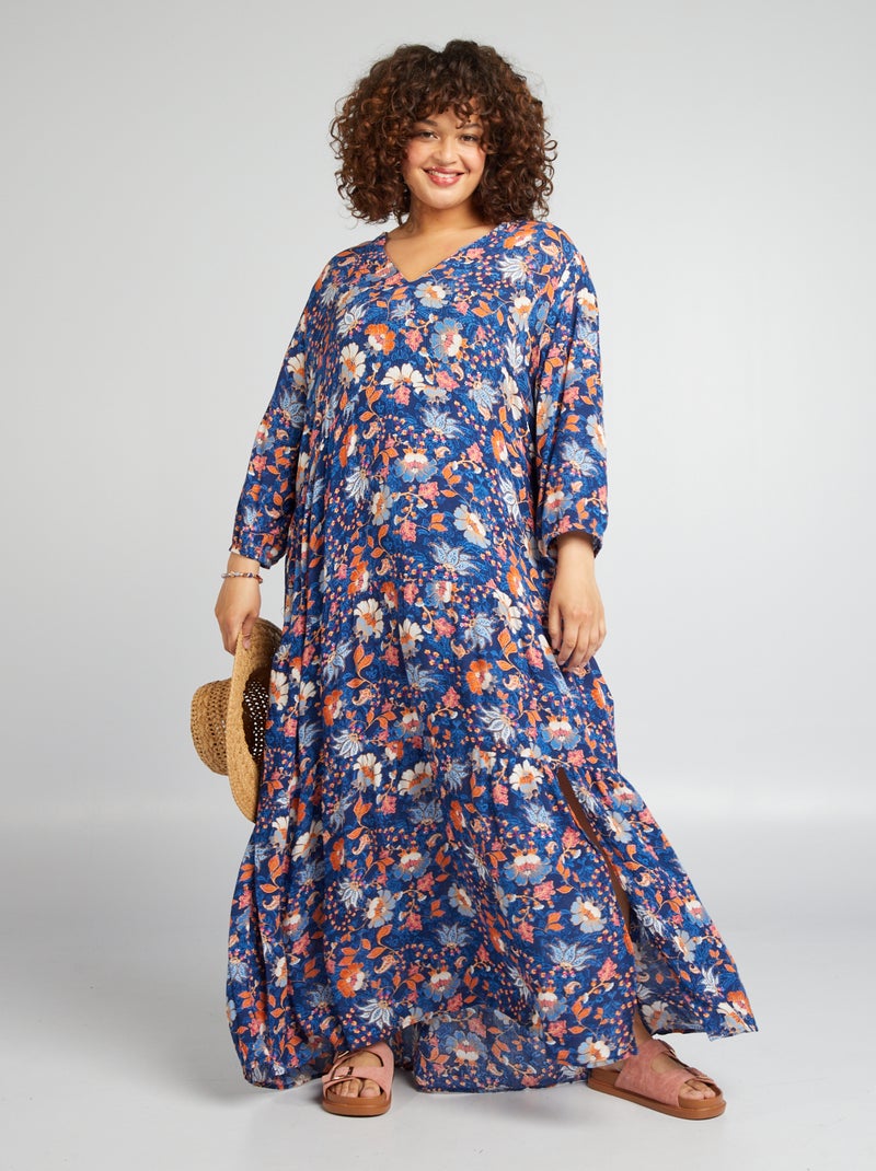 Vestito lungo stampato BLU - Kiabi