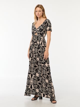 Vestito lungo stampato con spacchi