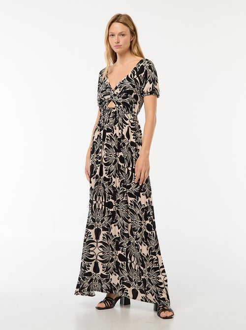 Vestito lungo stampato con spacchi - Kiabi