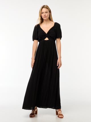 Vestito lungo stampato con spacchi